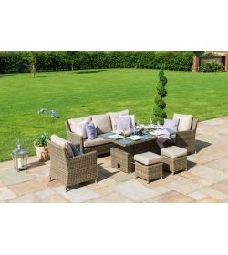 Winchester Sofa Dining Set with Ice Bucket and Rising Table