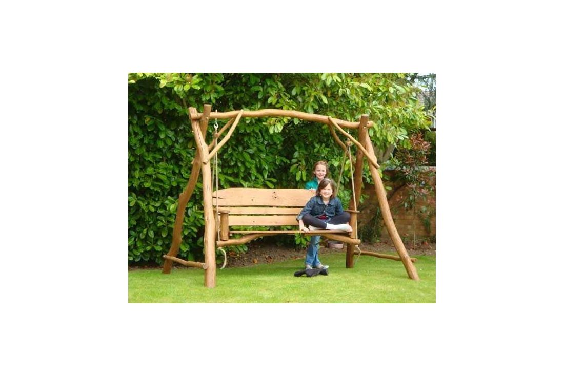 Oak Garden Swing Seat 3