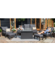 Manhattan Manhattan Reclining 3 Seat Sofa Set with Fire Pit Table & Footstools