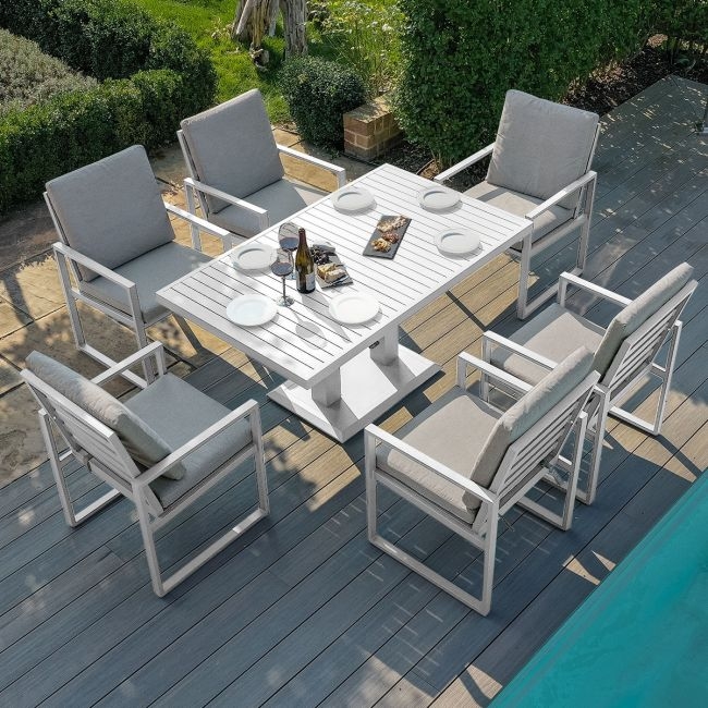 Amalfi 6 Seat Rectangular Dining Set - With Rising Table