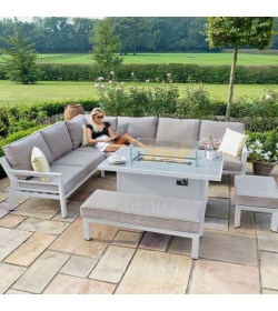 New York Corner Dining Set - With Firepit Table