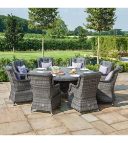 Victoria 8 Seater Round High Back Dining Set