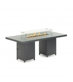 Rectangular Aluminium Firepit Dining Table - 2m x 1m