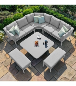 Pulse Deluxe Square Corner Dining Set - With Rising Table