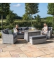 Ascot Sofa Rattan Dining Set with Fire Pit Rising Table