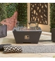 Fireglow Perth Square Gas Firepit Coffee Table with Wind Guard