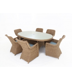 montana oval 6 chair dining set
