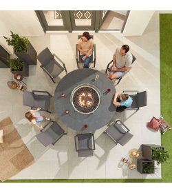 Roma 8 Seat Dining Set - 1.8m Round Firepit Table