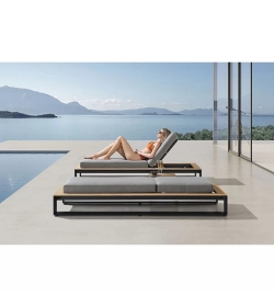 Cambusa Double Sunlounger Set with Side Table