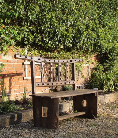 Fence post teak bench Out Of Stock